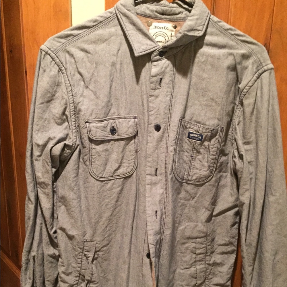 Gently used diesel thermal button down